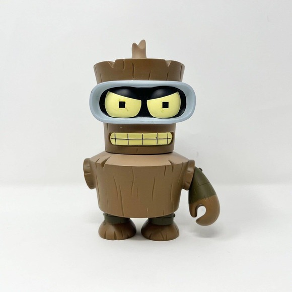 Futurama Wooden Bender 6-inch vinyl figure by KidRobot - no Arm/ Bird 2012 - Picture 1 of 6